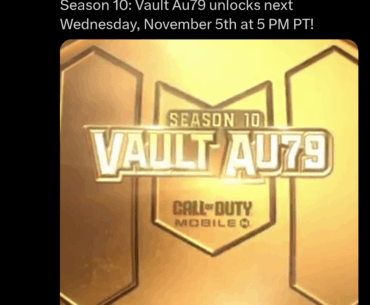 Season 10: Vault Au79 will release on November 5th 👀