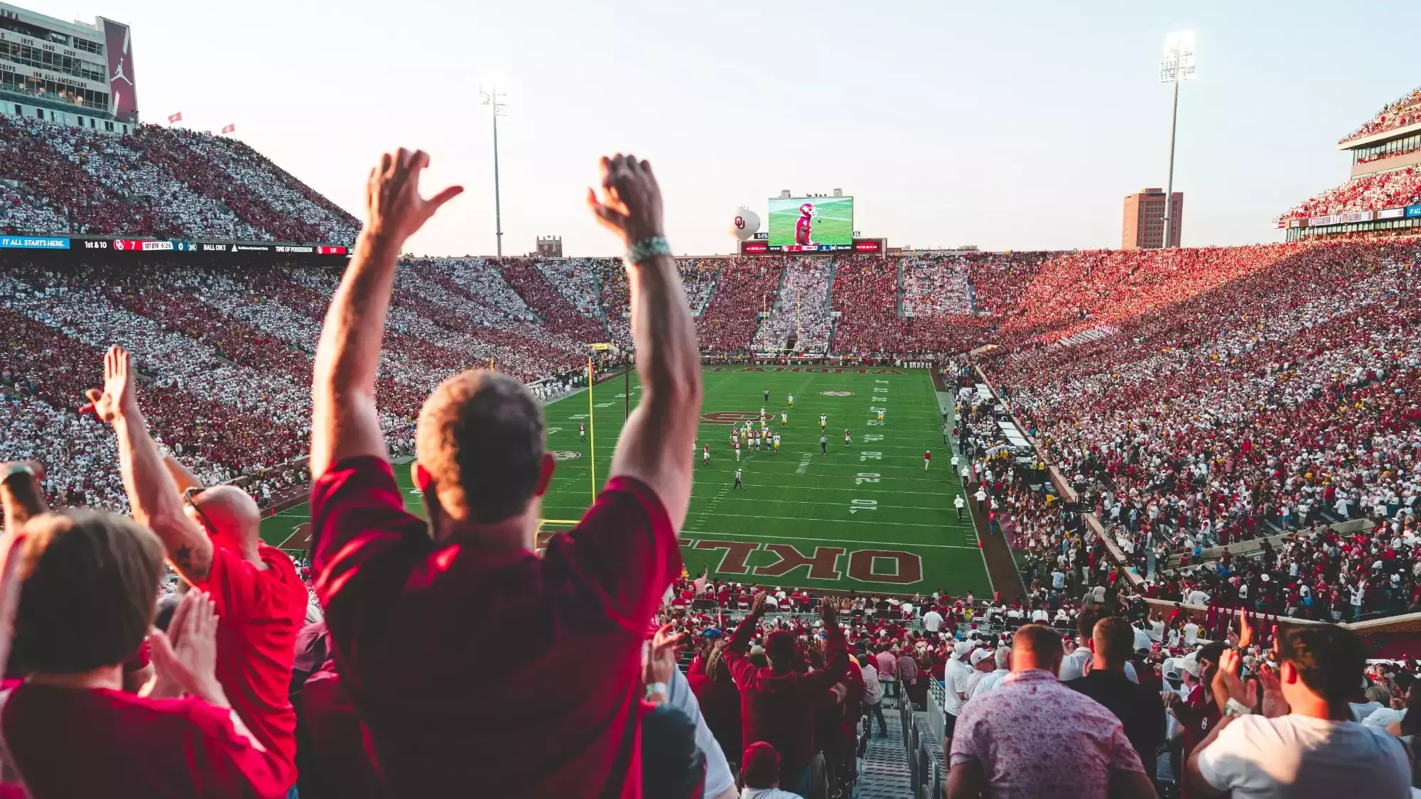 NORMAN, OK - September 06, 2025 - Fans during the game between the Michigan Wolverines and the Oklahoma Sooners at Gaylord Family - Oklahoma Memorial Stadium in Norman, OK. Photo By Asia Purnell/University of Oklahoma