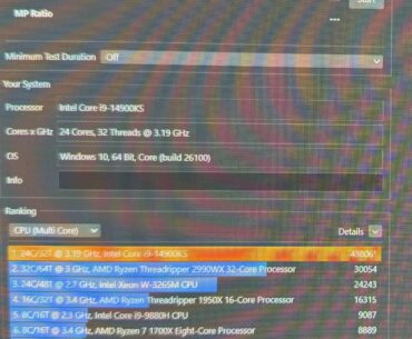 Cinebench on the potato 14900KS