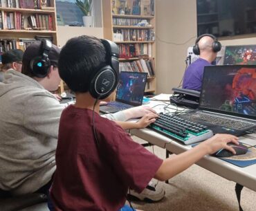 My boy takes over for me at the LAN party