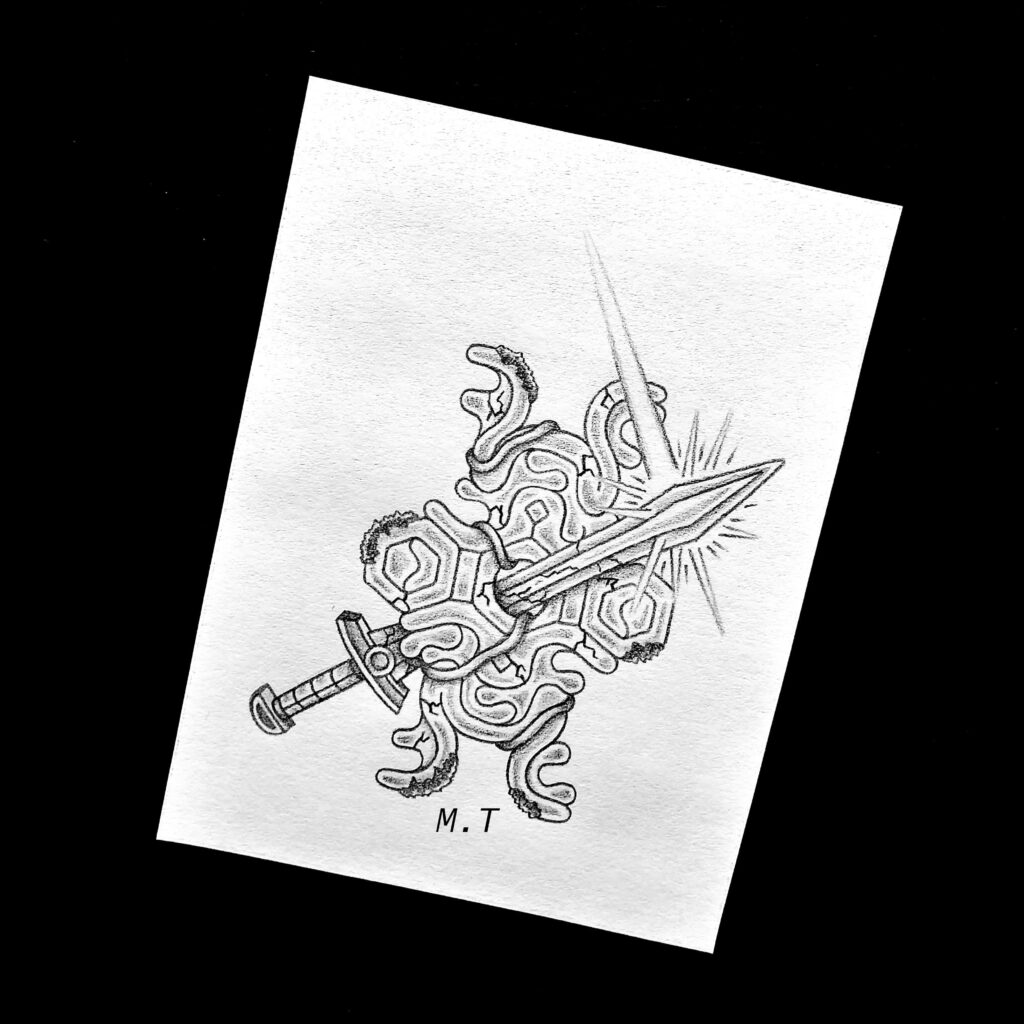 Shadow of the Colossus Magic Sigil & Ancient Sword tattoo design I made