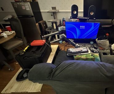 Well I don’t know if it’s shitty but it sure is a battle station I don’t know if it’s worthy going on r/battlestations spec is 5070ti Ryzen 5 7600x 32Gb of ram with a 750 Plat PSU  2 Gen 4 M.2 SSD 1tb & 2tb and a 8tb HDD