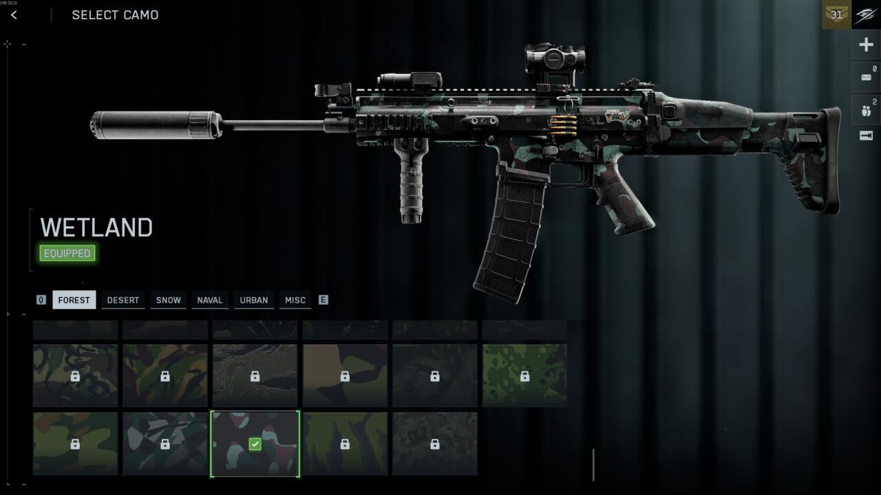 The camo menu in Battlefield 6