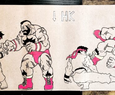Inktober day 8 & 9: heavy and sweep, street fighter fan art.