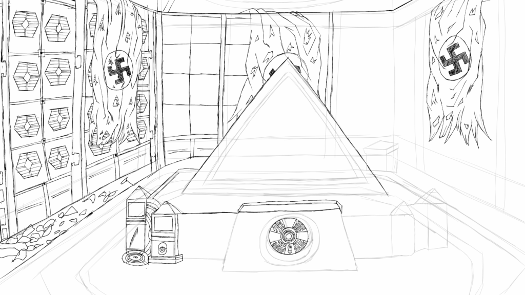 Proceso de la Pirámide de Moon inspirado visualmente en Black OPS 3 Zombies