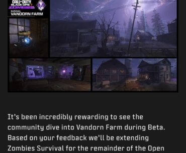 Zombies beta will last the entire beta
