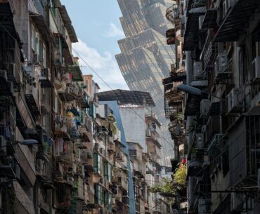 This view of The Grand Lisboa Hotel from the Streets of Macau (reminded me of the buildings in the game)