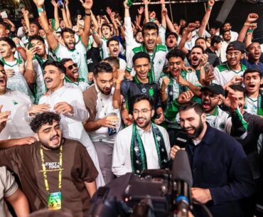 Saudi Arabia's Team Falcons celebrate their victory in the 2025 Esports World Cup