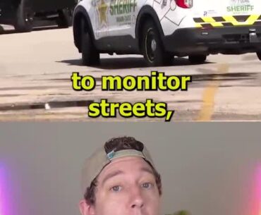 Self driving cop car with drone launcher in miami