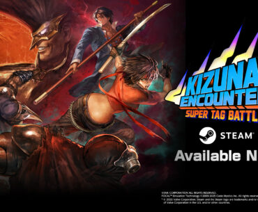 Kizuna Encounter Super Tag Battle promotion with SNK and Neo Geo logos and text Available Now on Steam.