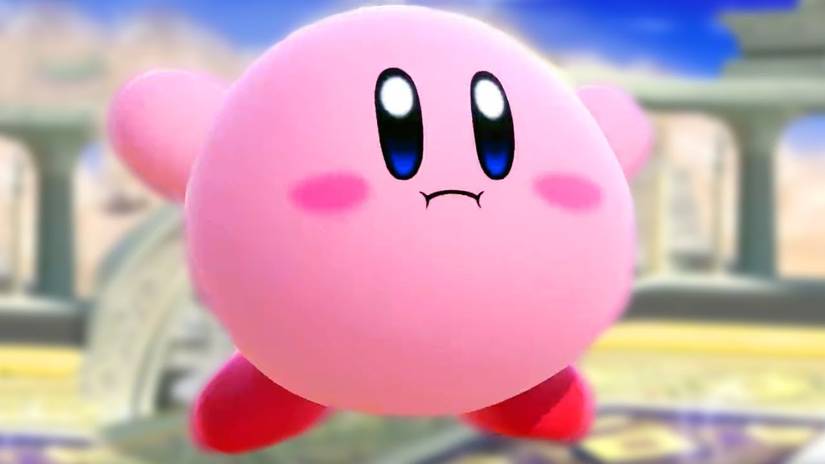 A close up view of Kirby.