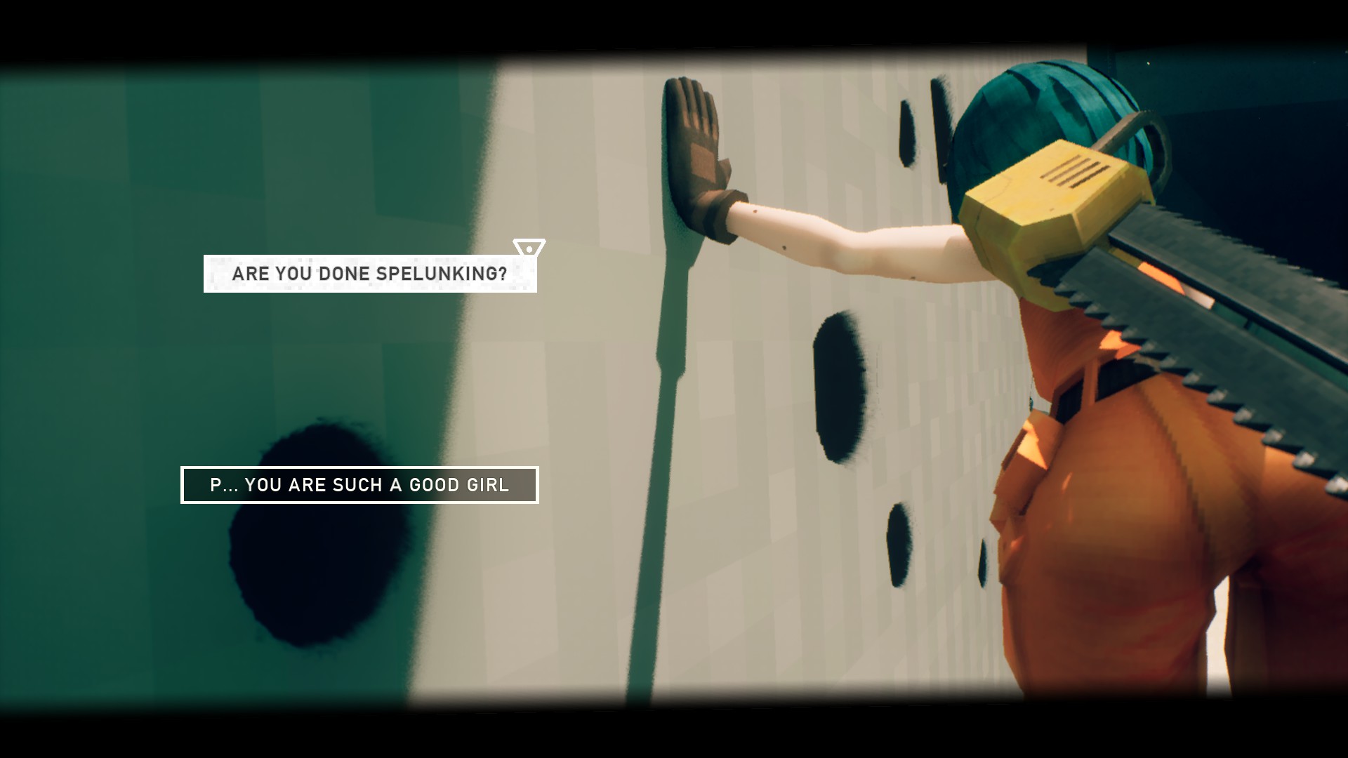 A dialogue option reads "P... you are such a good girl" in Motorslice.