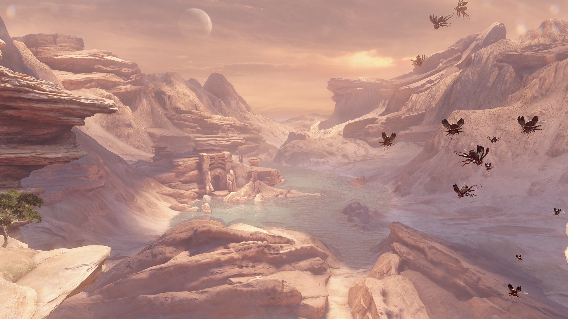 Halo 5 screenshot of the area surrounding the Arbiter's camp on Sanghelios