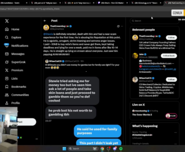 xQc weighs in on the Stewie2k scamming situation - "I gave him some skins so he could wear them during the Major, and there was a few missing I think, 1 or 2"