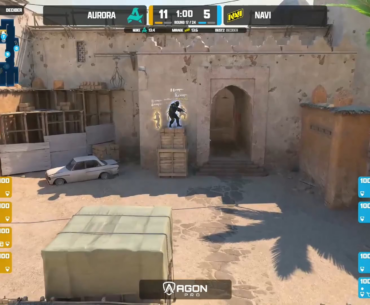 b1t locks down the B-site on Dust2 with a 4k against Aurora