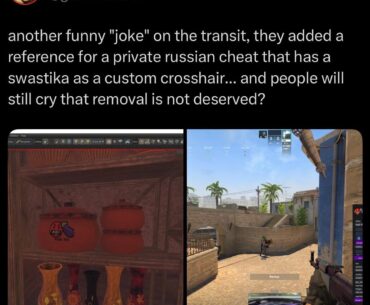 The plot thickens: The removed map "Transit" didn't only have slurs, copyright issues and potential crypto scams — it also had references to private cheats. We will probably never know the exact reason it got removed, but there are more than enough.