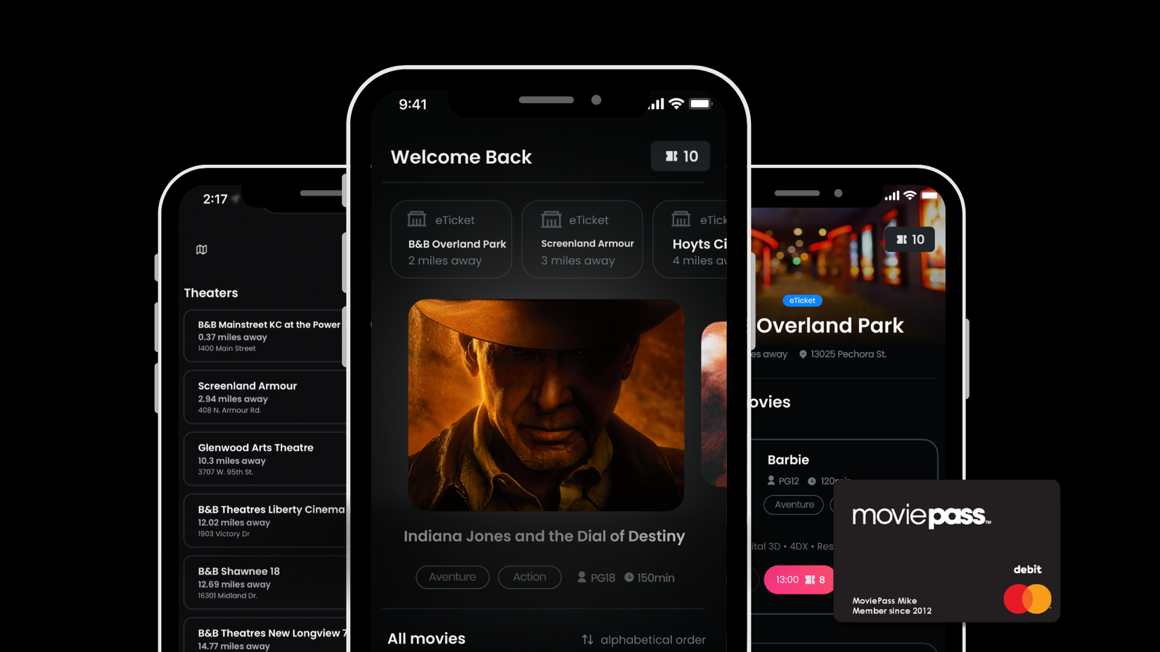 An iPhone showing Indiana Jones’ face as promo for MoviePass