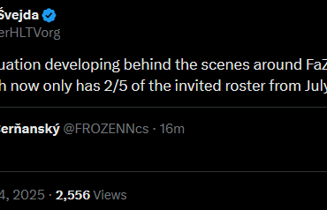 Striker: "There's a situation developing behind the scenes around FaZe's EPL lineup, which now only has 2/5 of the invited roster from July"
