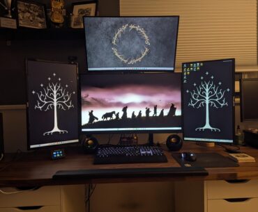 My son took down his PC because he doesn't use it much anymore. I couldn't NOT use the extra two monitors, right?