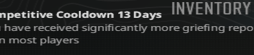 getting competitive banned after not playing for a year bc ur female 😭😭😭