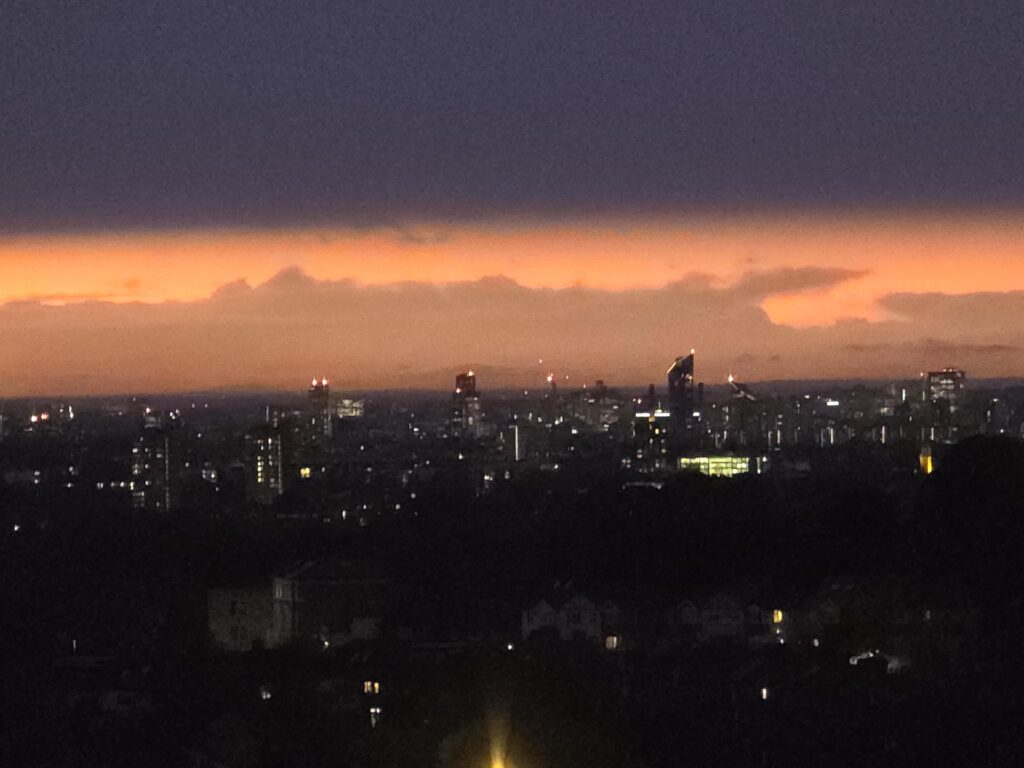 London Sunset under cloud