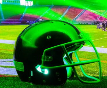football helmet on field