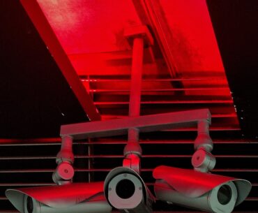 Subway surveillance and neon felt cyberpunk