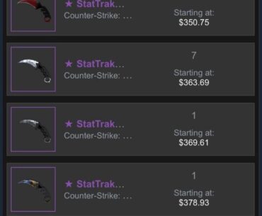 2016 karambit prices
