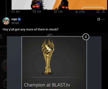 ropz still hasn't received his in-game trophy for winning the Austin Major
