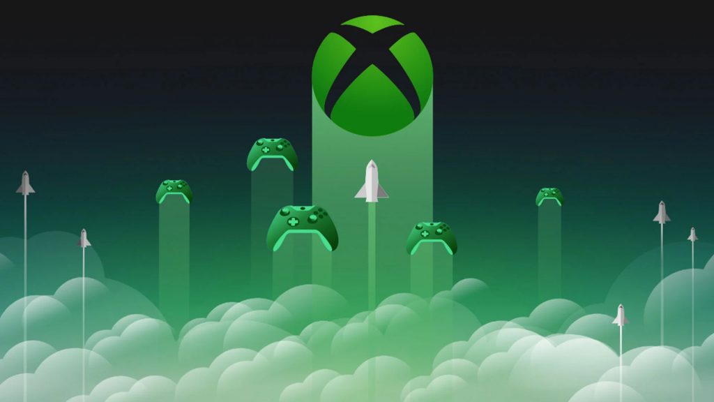 Xbox Game Pass xCloud Streaming drawing of rocket heading towards xbox logo