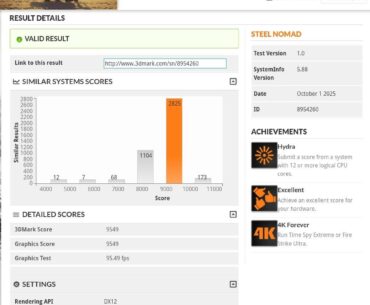 5080 with 5800x 32gb bdie on B450 (Steel Nomad)