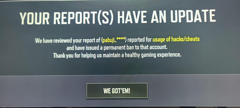 I review every match I have and I always catch 1-3 cheaters per match.
