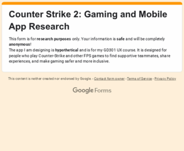 Counterstrike Survey for my UX Class!