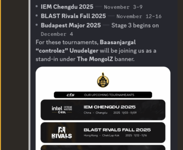 Controlez will be a stand-in for Blast Rivals and the Major