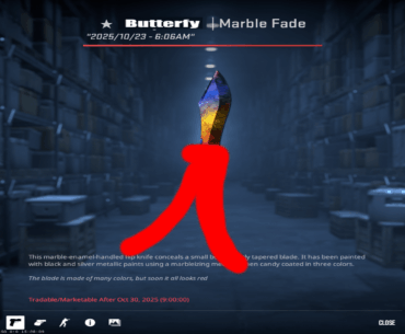 Trade-up from $120 to a butterfly marble fade! (ignore the cover ups, handle scratched, looks bad)