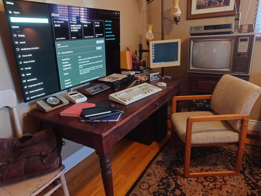My 'lived in' battlestation. Five years old and still chugging along just fine. Intel i9-10980XE 18C/36T, 40GB VRAM, 256GB RAM.