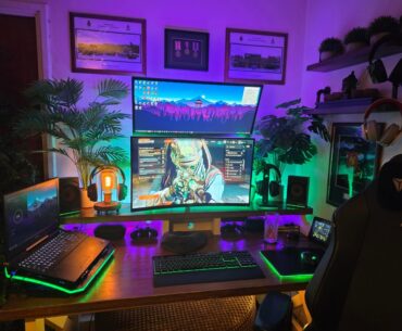 Hi all. Just thought I'd share my setup now it's almost complete. Desk, shelves and brown photo frames were hand built from scratch myself. Added a few pictures of the build.