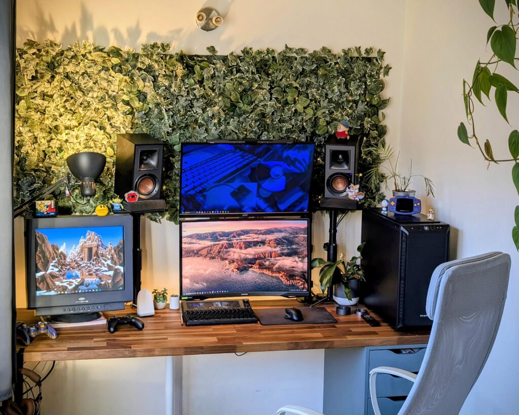 My new stacked monitor setup