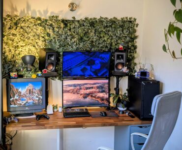 My new stacked monitor setup