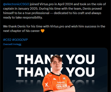 [Virtus.pro] Electronic has left following a transfer agreement.