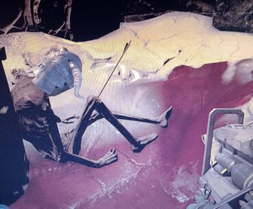 Doom 2016, an adventurer with an arrow in his knee.