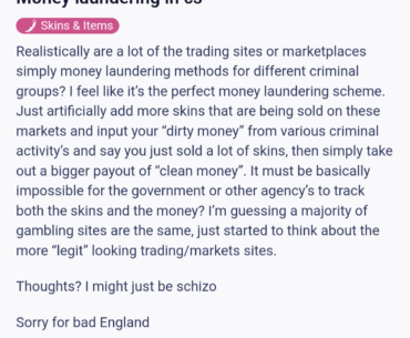 Makes you wonder how much Russia uses the skin market to gain financial access to the west with all the sanctions in place.