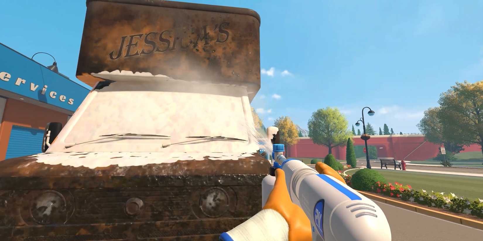 PowerWash Simulator 2 Using soap on van.