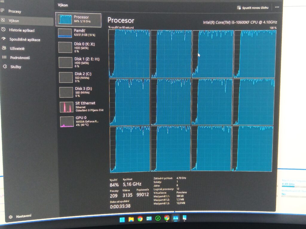 B⁴⁶⁰ /i5 1060kf 255/255 /210/ time boost clock 96s Endorfy 3600 . Temperatur echt Hours 70 Celsius