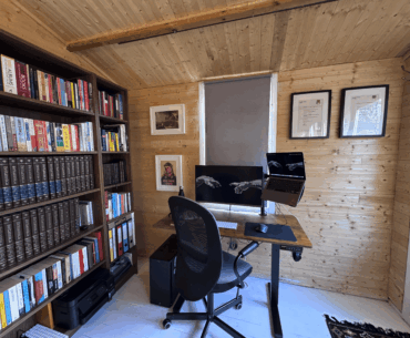 Long time lurker, first time poster. Just happy to have my own space to work in after many years of renting in London. Always wanted to be surrounded by books.
