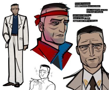Character design practice with the novel’s description of Takeshi from Altered Carbon