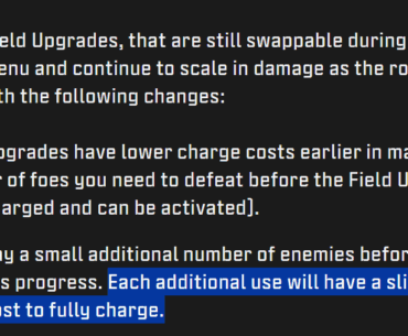 You shouldn't be punished for using a Field Upgrade!