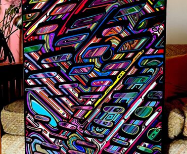 Mirror Station-ink and acrylic painting