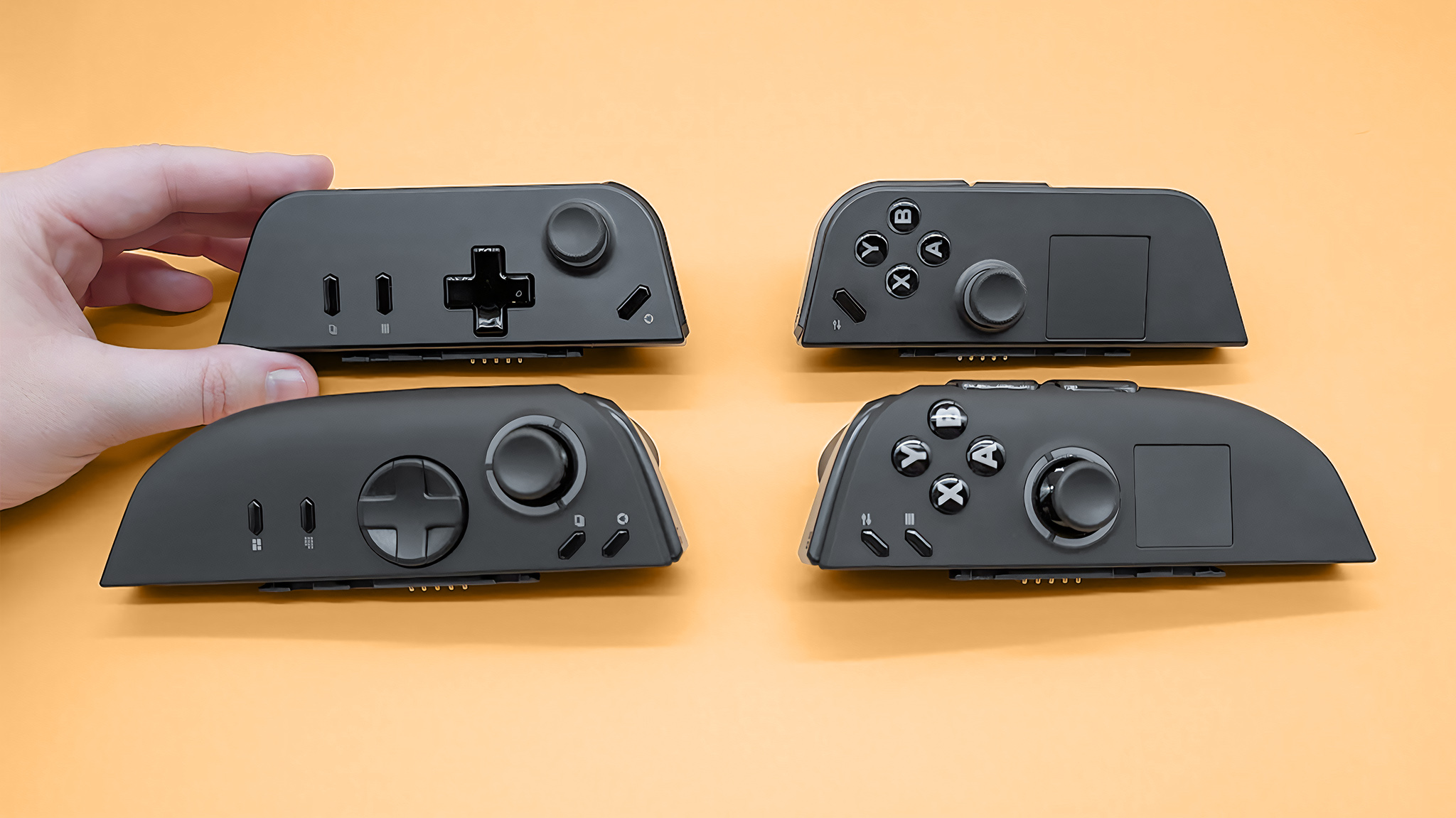 The tops of the Lenovo Legion Go 2 and original Legion Go controllers. 