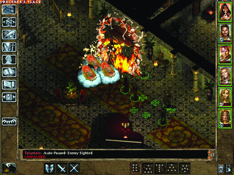 Screenshot of combat in Baldur's Gate 2.